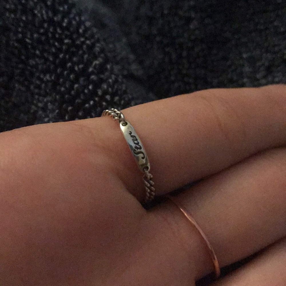 Chain Ring Size Six 6 & 7 With Star Charm - Picture 4 of 5